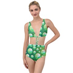 Background Colorful Abstract Circle Tied Up Two Piece Swimsuit by HermanTelo