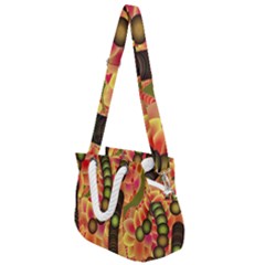 Abstract Background Digital Green Rope Handles Shoulder Strap Bag by HermanTelo