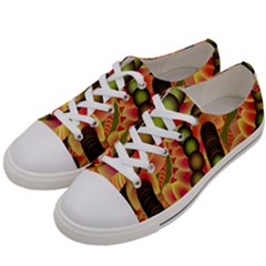 Abstract Background Digital Green Women s Low Top Canvas Sneakers