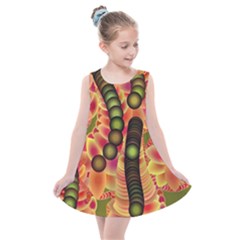 Abstract Background Digital Green Kids  Summer Dress by HermanTelo