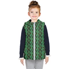 Abstract Pattern Graphic Lines Kids  Hooded Puffer Vest