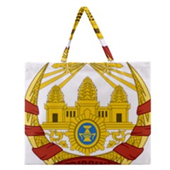 Coat Of Arms Of Khmer Republic, 1970-1975 Zipper Large Tote Bag by abbeyz71