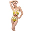 Coat of Arms of Khmer Republic, 1970-1975 Plunging Cut Out Swimsuit View1