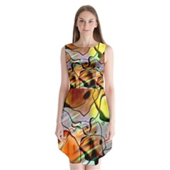 Abstract Transparent Drawing Sleeveless Chiffon Dress   by HermanTelo