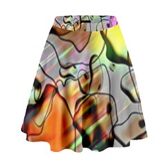 Abstract Transparent Drawing High Waist Skirt