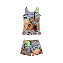 Abstract Transparent Drawing Kids  Boyleg Swimsuit