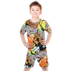 Abstract Transparent Drawing Kids  Tee And Shorts Set