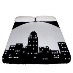 City Night Moon Star Fitted Sheet (california King Size)