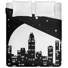 City Night Moon Star Duvet Cover Double Side (california King Size) by HermanTelo