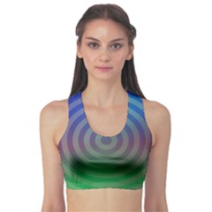 Blue Green Abstract Background Sports Bra