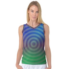 Blue Green Abstract Background Women s Basketball Tank Top by HermanTelo