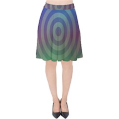 Blue Green Abstract Background Velvet High Waist Skirt