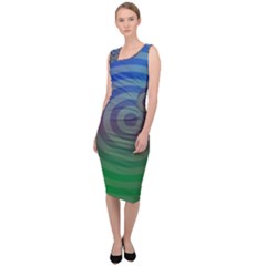Blue Green Abstract Background Sleeveless Pencil Dress