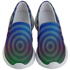 Blue Green Abstract Background Kids  Lightweight Slip Ons by HermanTelo