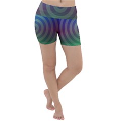 Blue Green Abstract Background Lightweight Velour Yoga Shorts by HermanTelo