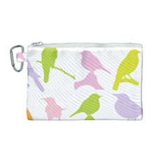 Birds Colourful Background Canvas Cosmetic Bag (medium)