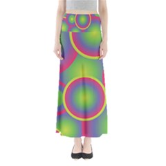 Background Colourful Circles Full Length Maxi Skirt