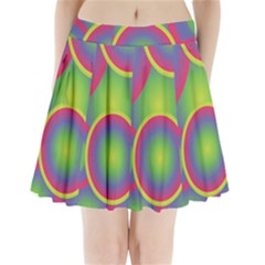 Background Colourful Circles Pleated Mini Skirt