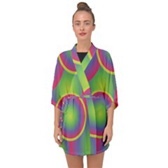 Background Colourful Circles Half Sleeve Chiffon Kimono