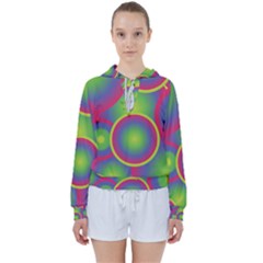 Background Colourful Circles Women s Tie Up Sweat
