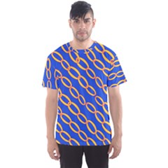 Blue Abstract Links Background Men s Sports Mesh Tee