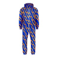 Blue Abstract Links Background Hooded Jumpsuit (kids)