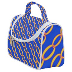 Blue Abstract Links Background Satchel Handbag by HermanTelo