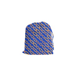 Blue Abstract Links Background Drawstring Pouch (xs)