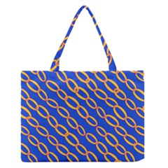 Blue Abstract Links Background Zipper Medium Tote Bag