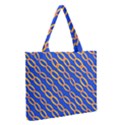Blue Abstract Links Background Zipper Medium Tote Bag View2
