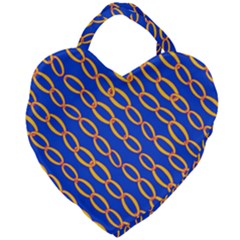 Blue Abstract Links Background Giant Heart Shaped Tote by HermanTelo