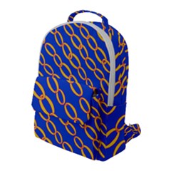 Blue Abstract Links Background Flap Pocket Backpack (large)