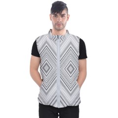 Black White Grey Pinstripes Angles Men s Puffer Vest