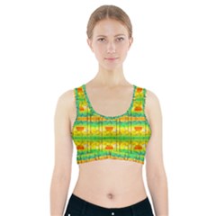 Birds Beach Sun Abstract Pattern Sports Bra With Pocket by HermanTelo