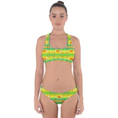 Birds Beach Sun Abstract Pattern Cross Back Hipster Bikini Set by HermanTelo