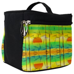 Birds Beach Sun Abstract Pattern Make Up Travel Bag (big) by HermanTelo