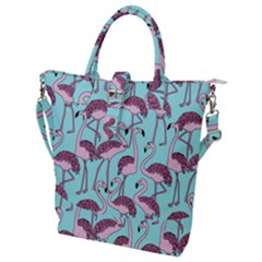 Flemish Rosa Birds Nature Fauna Flamenco Buckle Top Tote Bag