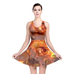 Eye Butterfly Evening Sky Reversible Skater Dress