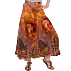 Eye Butterfly Evening Sky Satin Palazzo Pants