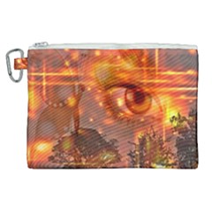 Eye Butterfly Evening Sky Canvas Cosmetic Bag (xl) by HermanTelo