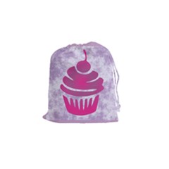 Cupcake Food Purple Dessert Baked Drawstring Pouch (Small)