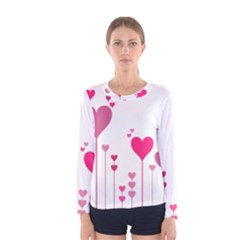 Heart Rosa Love Valentine Pink Women s Long Sleeve Tee