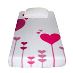 Heart Rosa Love Valentine Pink Fitted Sheet (single Size)