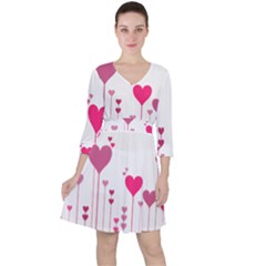 Heart Rosa Love Valentine Pink Ruffle Dress