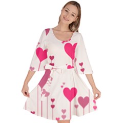 Heart Rosa Love Valentine Pink Velour Kimono Dress