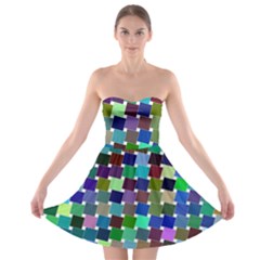 Geometric Background Colorful Strapless Bra Top Dress