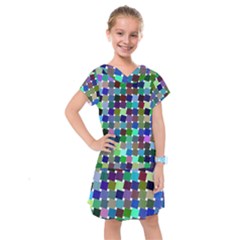 Geometric Background Colorful Kids  Drop Waist Dress