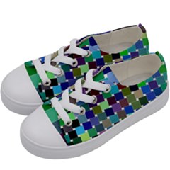 Geometric Background Colorful Kids  Low Top Canvas Sneakers by HermanTelo