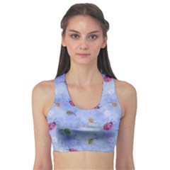 Ladybug Blue Nature Sports Bra by HermanTelo