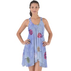 Ladybug Blue Nature Show Some Back Chiffon Dress